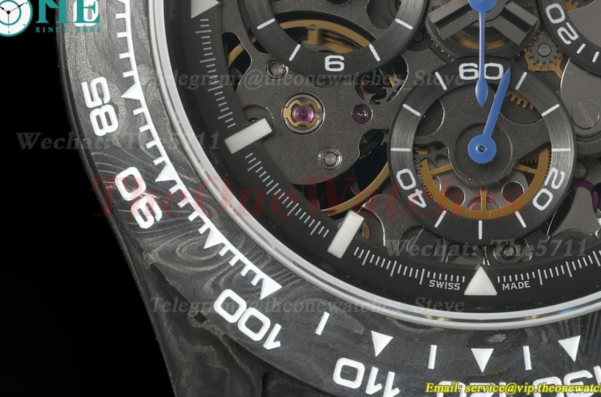 Daytona Carbon Black Diw Dial NY Skeleton N6F DD4801 40mm 0424